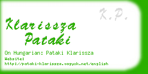 klarissza pataki business card